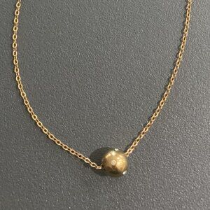 Avon Floating Gold and Crystal ball necklace 16"